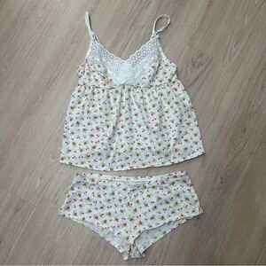 Vintage Victoria’s Secret Y2K floral babydoll tank pajamas small